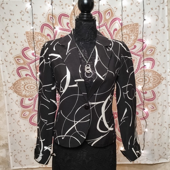 Transitions Pattern Blazer Single Button Jacket - Picture 2 of 8